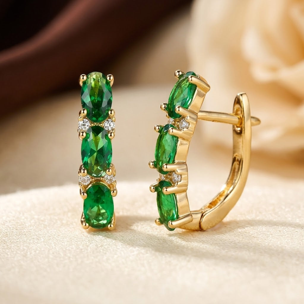 Gold Vertical Hoop Earrings