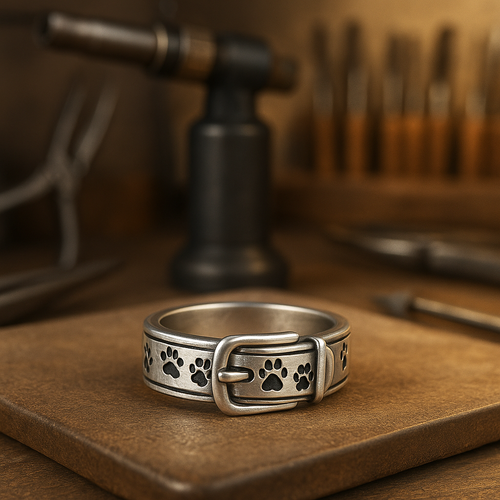 Cute and Stylish Dog-Inspired Collar Ring